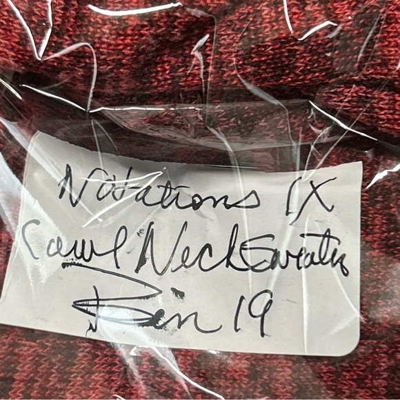 Notations Women's 1X Pullover Cowl Neck Sweater Red Black Buttons Coquette Artsy - Picture 13 of 14